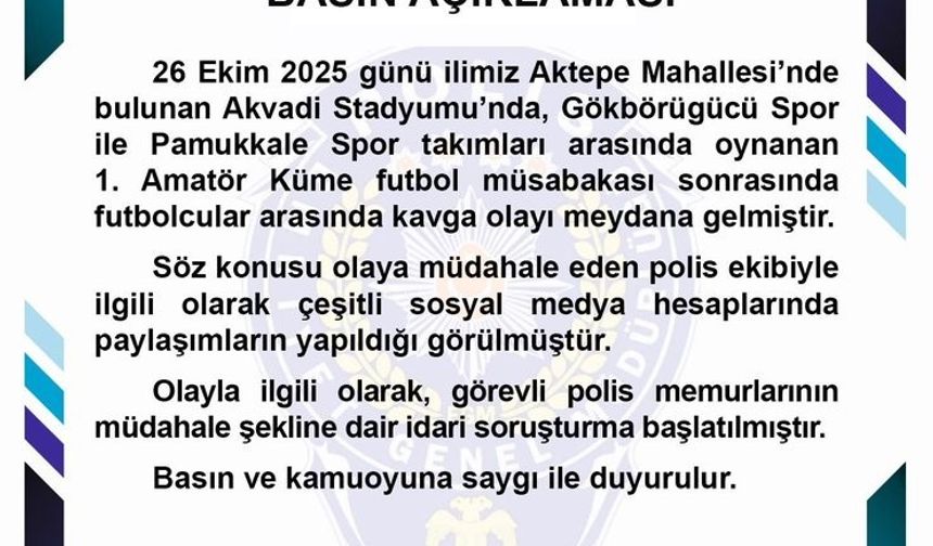 Amatör maçta polisin biber gazlı müdahalesiyle ilgili soruşturma başlatıldı