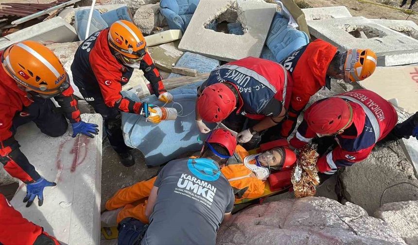 Karaman’da saha tatbikatı gerçeğini aratmadı