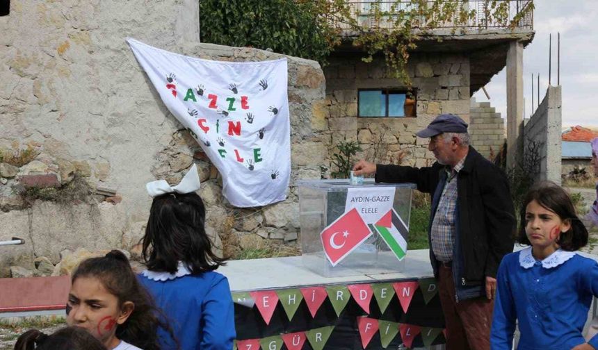 Köy okulunda Gazze için anlamlı etkinlik