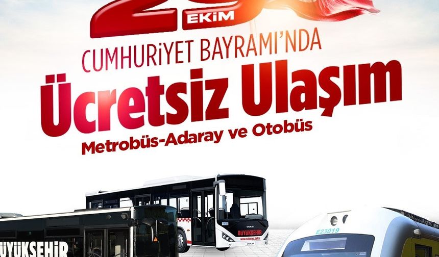 Sakarya’da 29 Ekim Cumhuriyet Bayramı’nda ulaşım ücretsiz