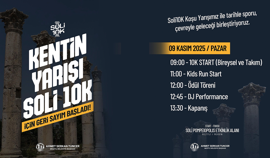 Soli10K Şehir Koşusu Mezitli’de Tarih, Doğa ve Sporu Buluşturacak