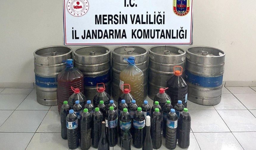 Mersin'de 685 Litre Zehir Bardaklara Dolmadan Yakalandı