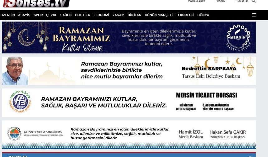 MERSİN TİC. ve SANAYİ ODASI Ramazan Bayramı