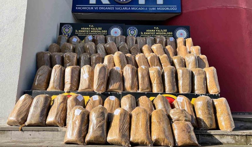 Adana'da 1 ton kaçak tütün ele geçirildi