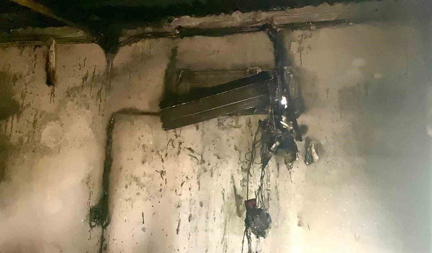 Klimadan çıkan yangın ekiplerin müdahalesiyle söndürüldü