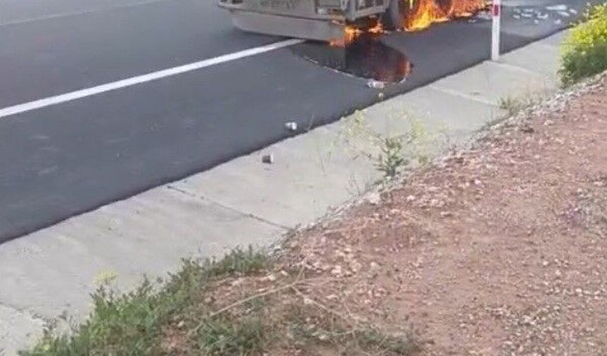 Osmaniye'de mazot yüklü tanker alev aldı