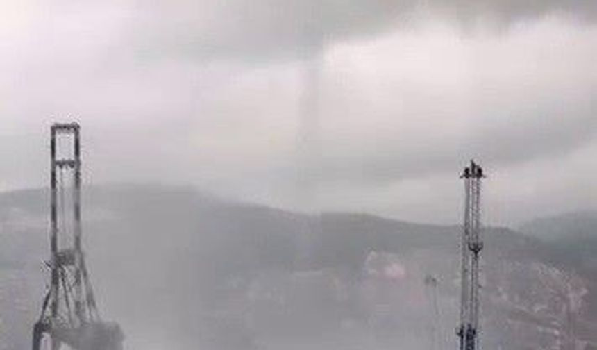 İskenderun Körfezi'nde oluşan hortum cep telefonu kamerasına yansıdı