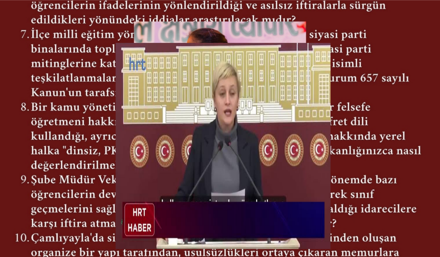 Çamlıyayla’daki eğitim iddiaları TBMM gündeminde