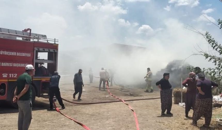 Hassa'da samanlık yangını