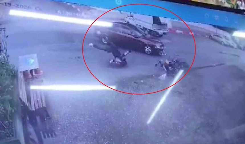 Motosikletlinin ölümden döndüğü kaza kamerada