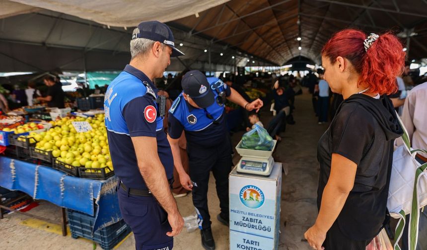 Mezitli'de Pazarlarda Sıkı Tartı Denetimi