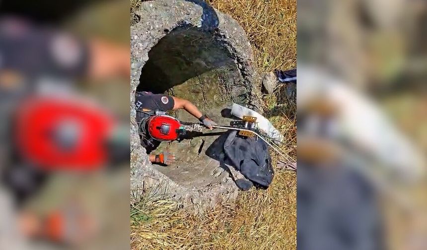 Kuyuya Düşen Keçi İçin İtfaiye Seferber Oldu