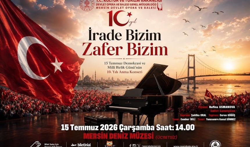 Mersin'de 15 Temmuz Anma Konseri Düzenleniyor