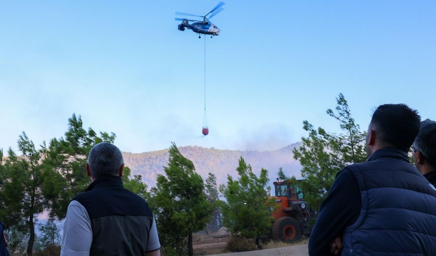 Vali Toros, Aydıncık'taki yangın bölgesini ziyaret etti