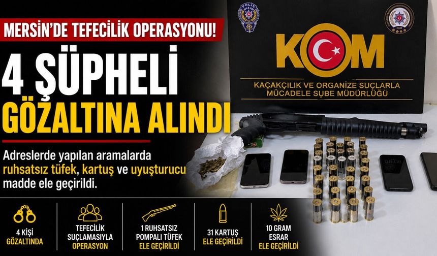 Mersin'de tefecilik operasyonu: 4 gözaltı