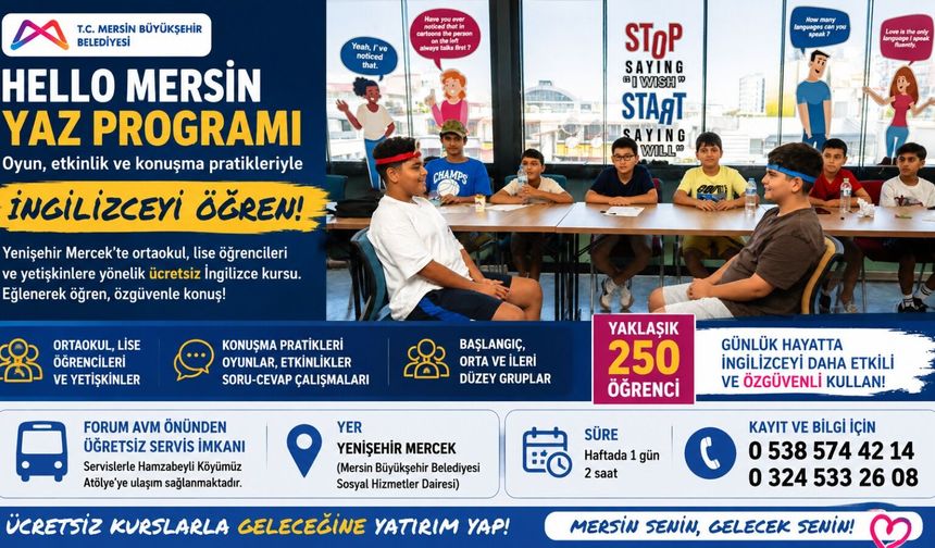 Mersin’de Ücretsiz 'Hello Mersin' ile İngilizce Fırsatı