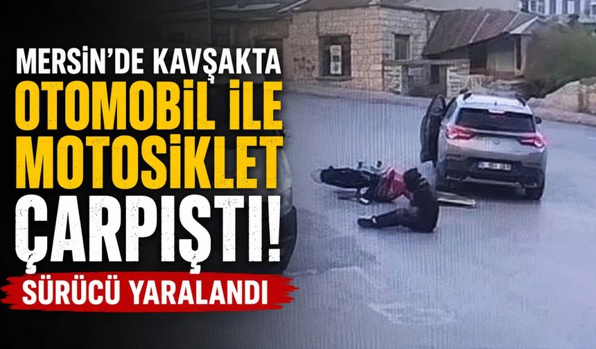 Mersin'de otomobil ile motosiklet çarpıştı: 1 yaralı