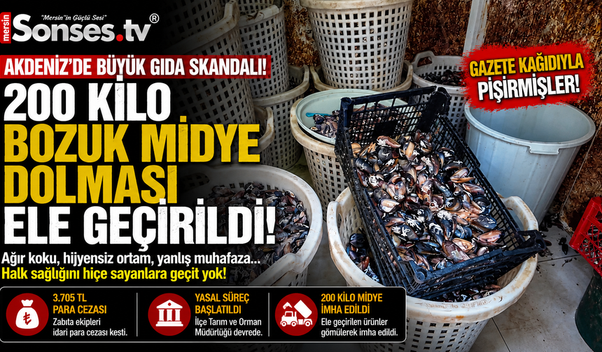 Akdeniz’de 200 Kilo Bozuk Midye Ele Geçirildi