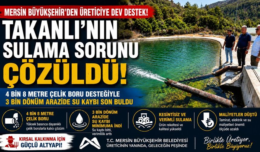 Mersin'de Kırsal Kalkınmaya Sulama Borusu Desteği