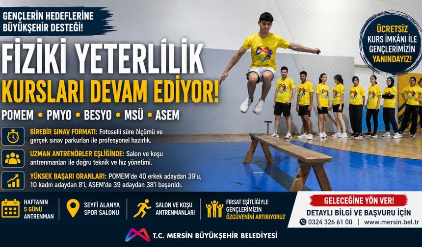 Mersin’de Ücretsiz Fiziki Yeterlilik Kurslarına Büyük İlgi