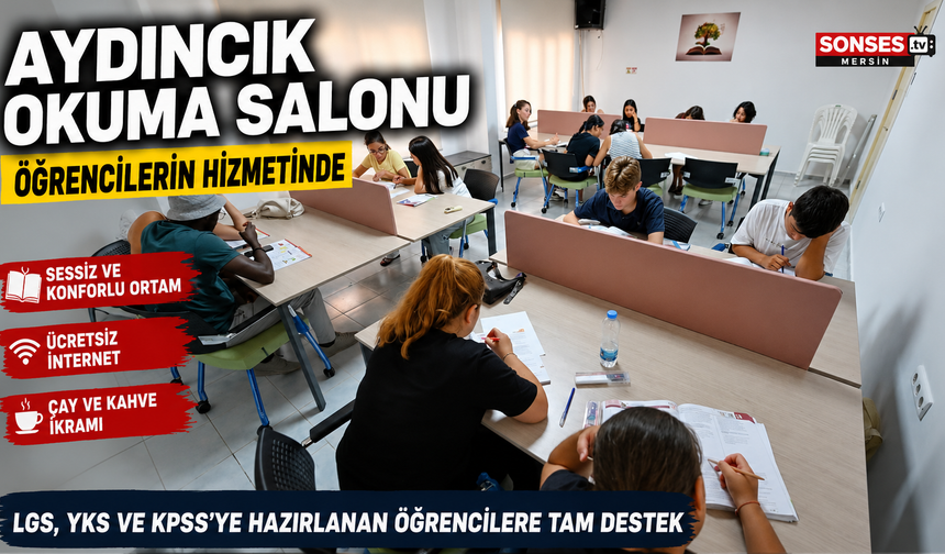 Mersin'de gençler sınavlara okuma salonunda hazırlanıyor