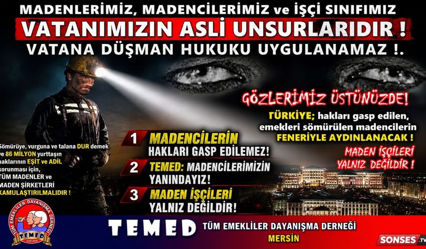 Mersin TEMED’den Ankara’da direnen maden işçilerine destek