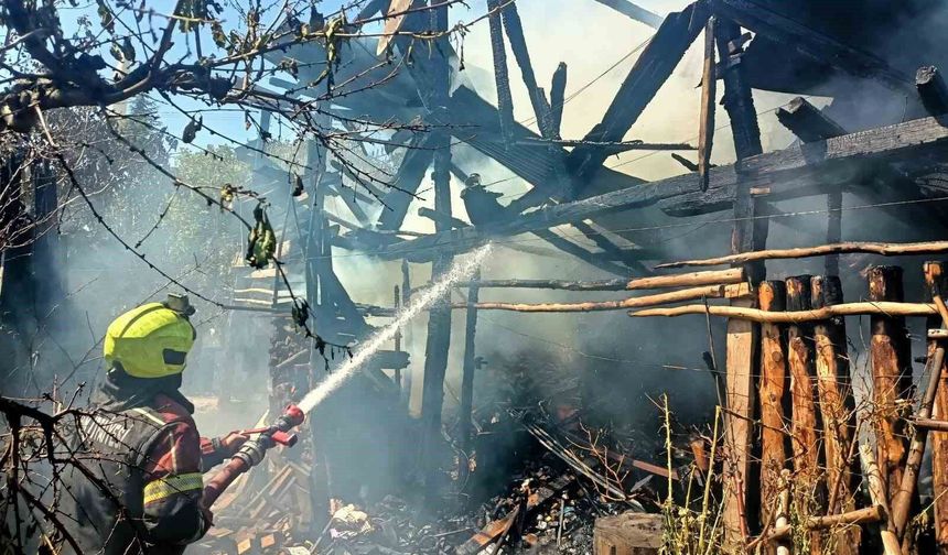 Mersin'de eski köy evi alevlere teslim oldu