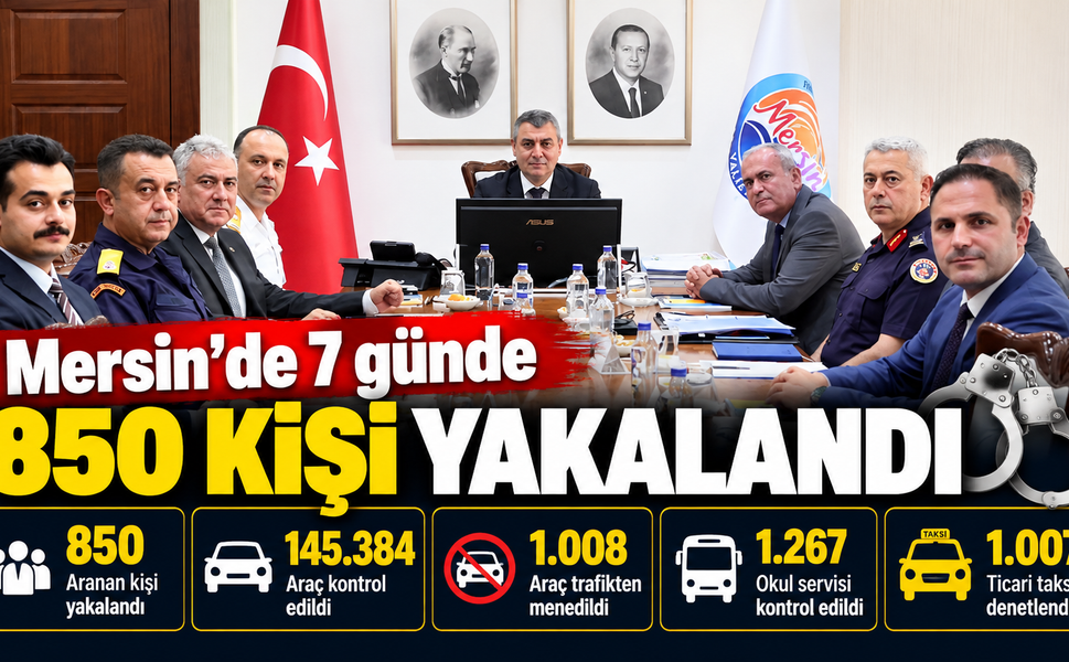 Mersin'de bir haftada 850 aranan kişi yakalandı
