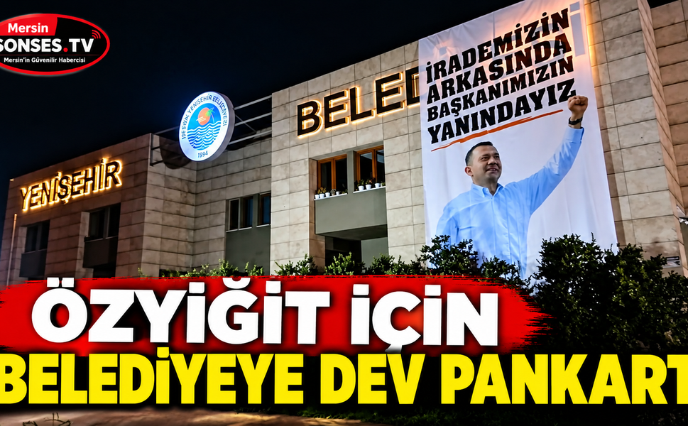 Yenişehir’de personelden Özyiğit’e pankartlı destek