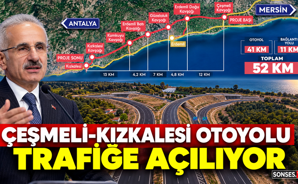 Çeşmeli-Kızkalesi Otoyolu 19 Ekim'de açılıyor