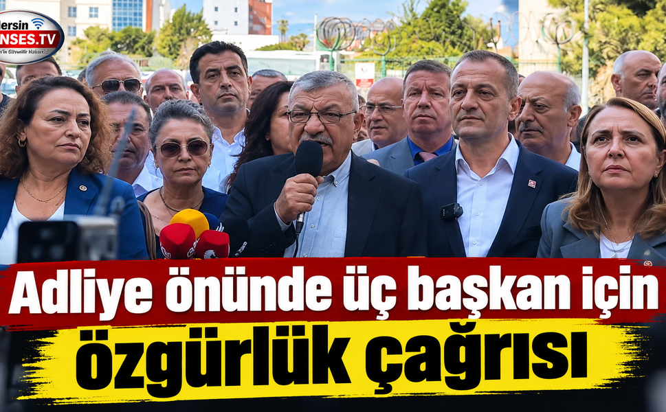 Adliye önünde üç başkan için serbest bırakılma çağrısı