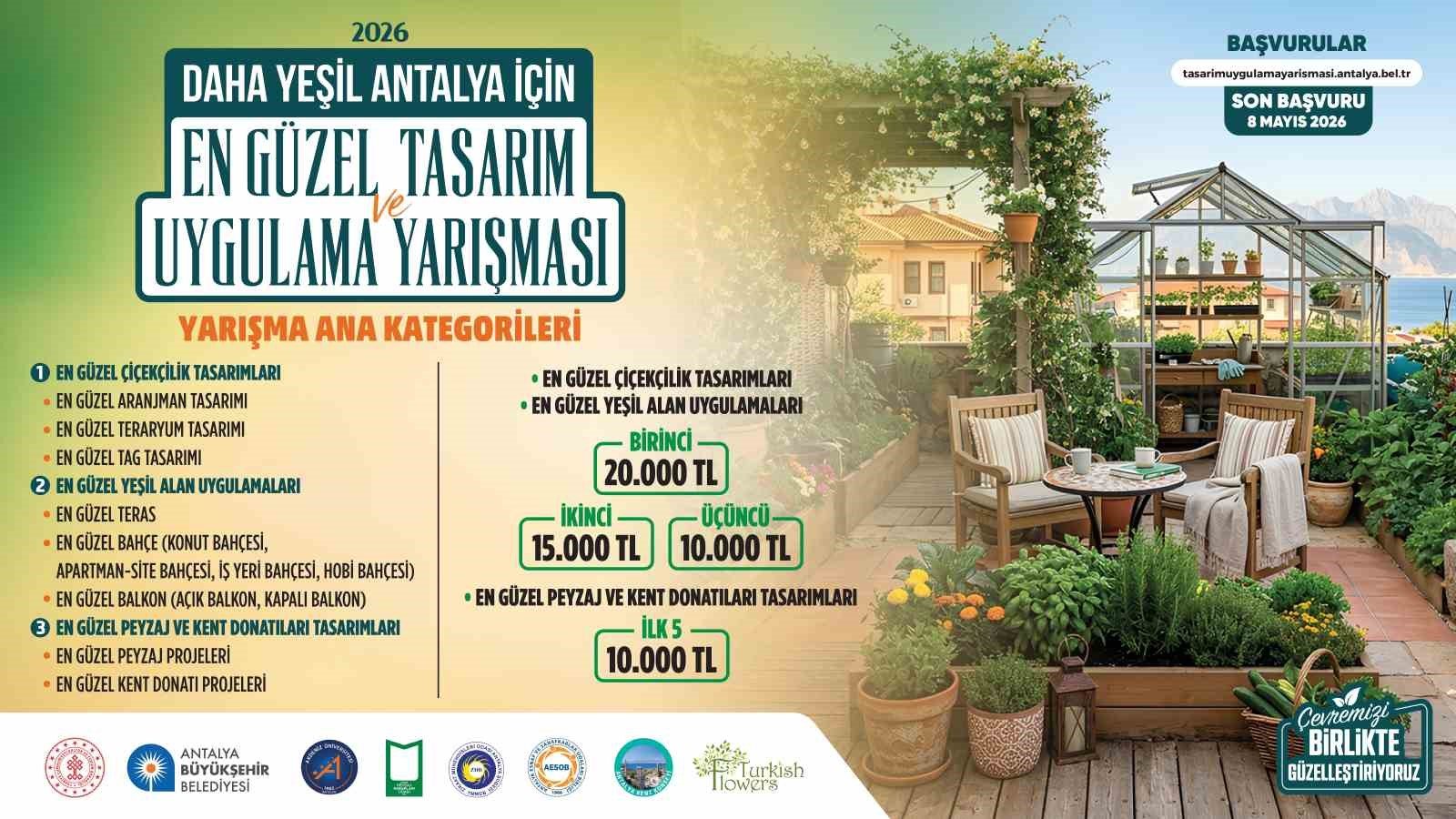 Antalya Büyükşehir Belediyesi'nden 'Daha Yeşil Antalya' için ödüllü yarışma