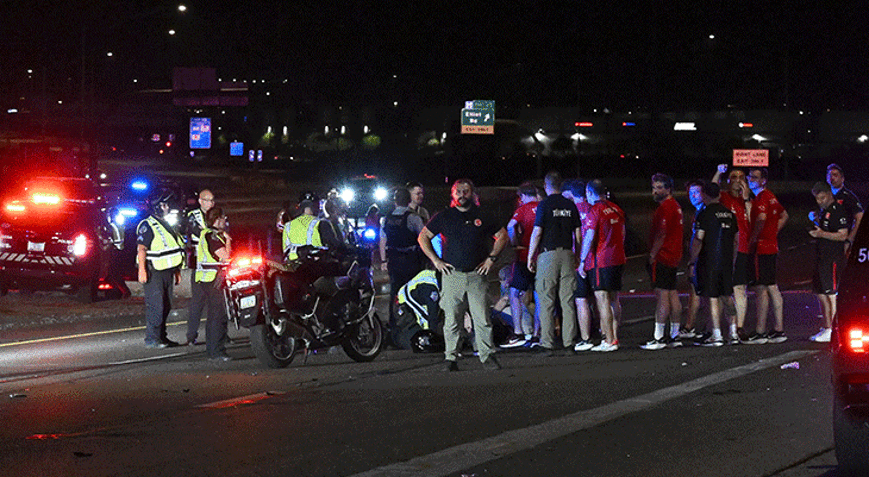 Arizona'da A Milli Takım'a eşlik eden polis kaza yaptı
