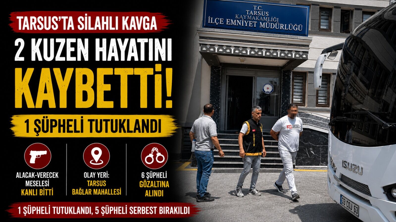 İki kuzenin hayatını kaybettiği kavgada 1 tutuklama