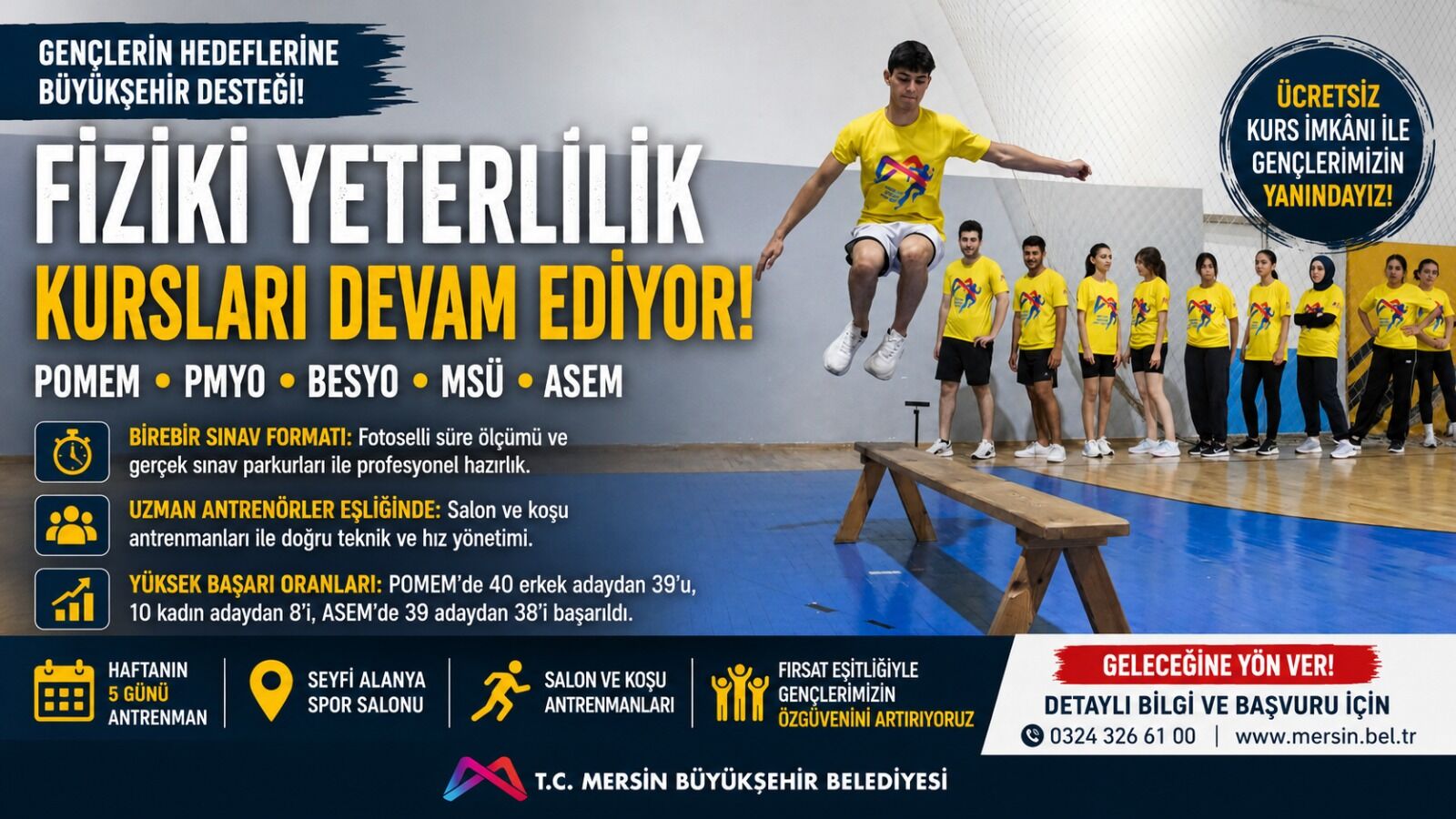 Mersin’de Ücretsiz Fiziki Yeterlilik Kurslarına Büyük İlgi
