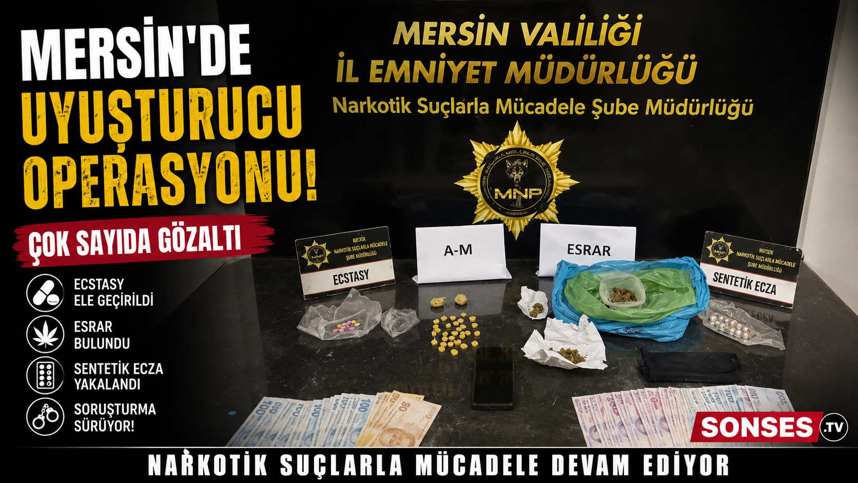Mersin'de uyuşturucu operasyonu: 4 şüpheli tutuklandı