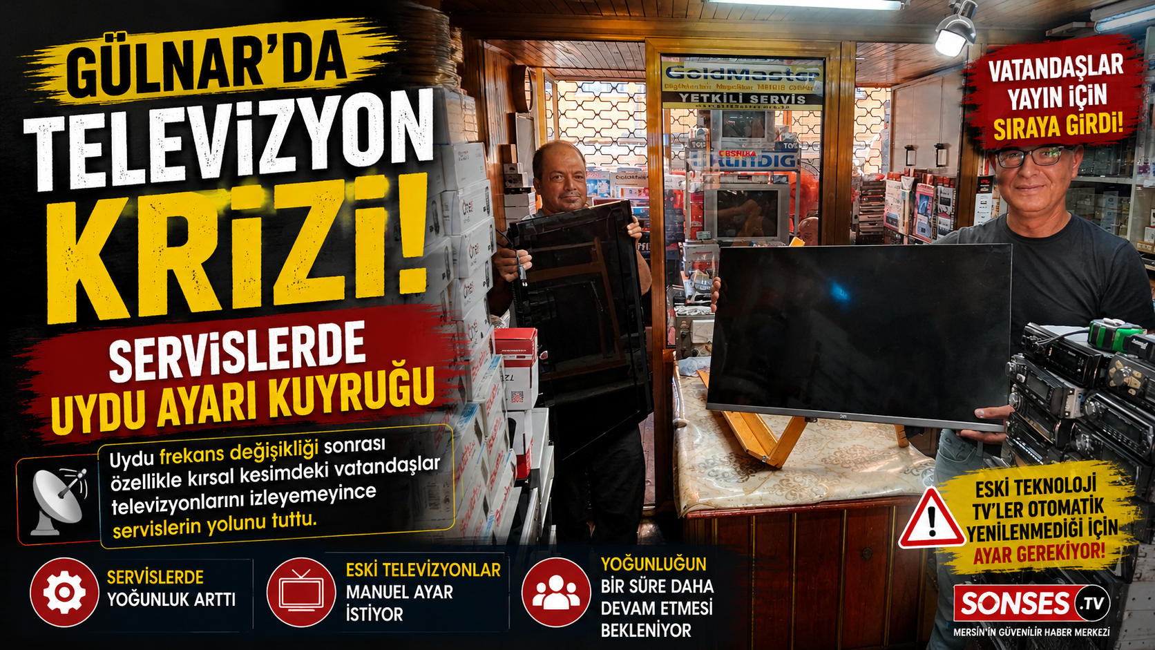 Gülnar’da Televizyon Servislerinde Uydu Yoğunluğu