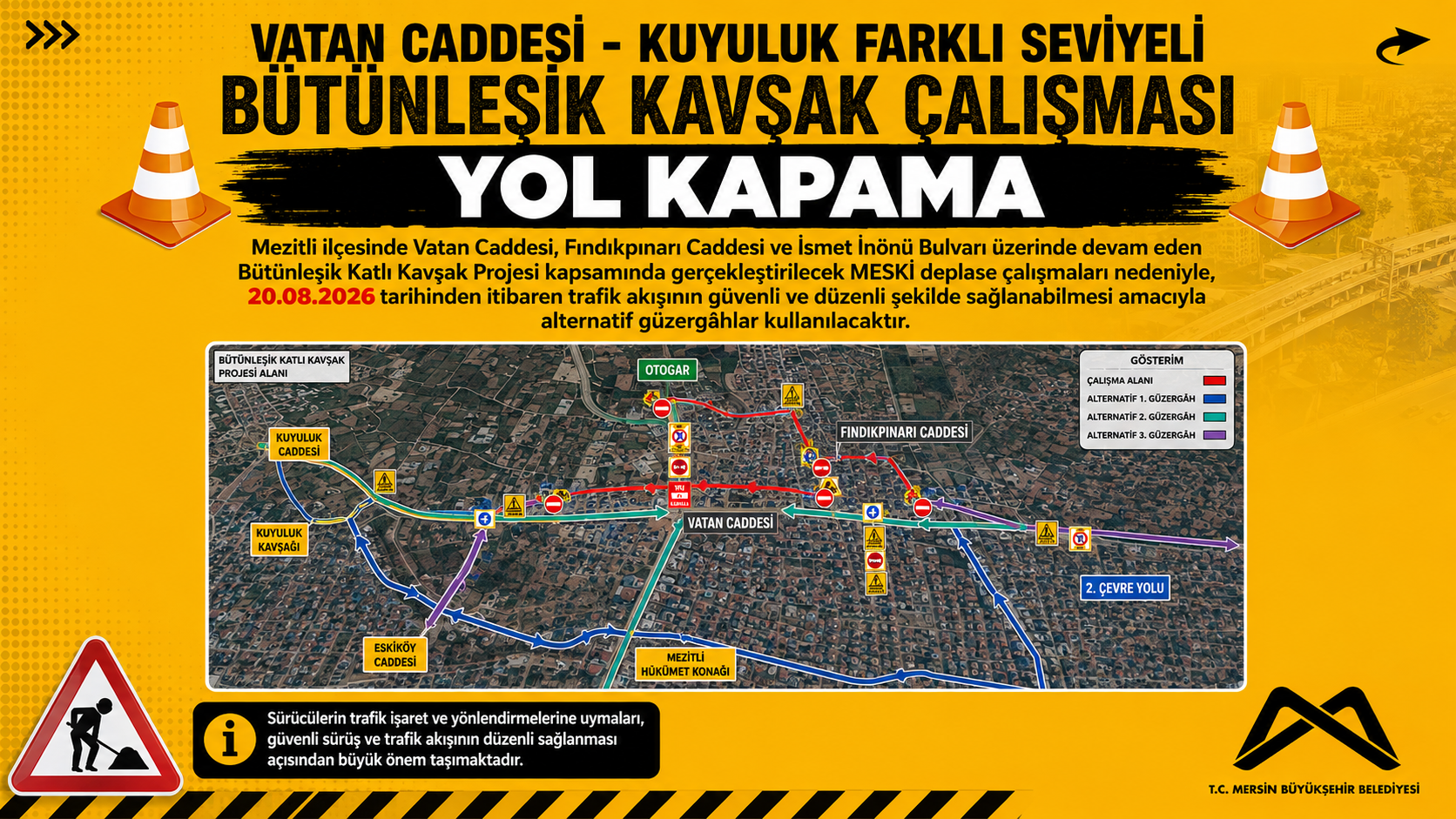 Mezitli’de Trafik Akışı Değişiyor